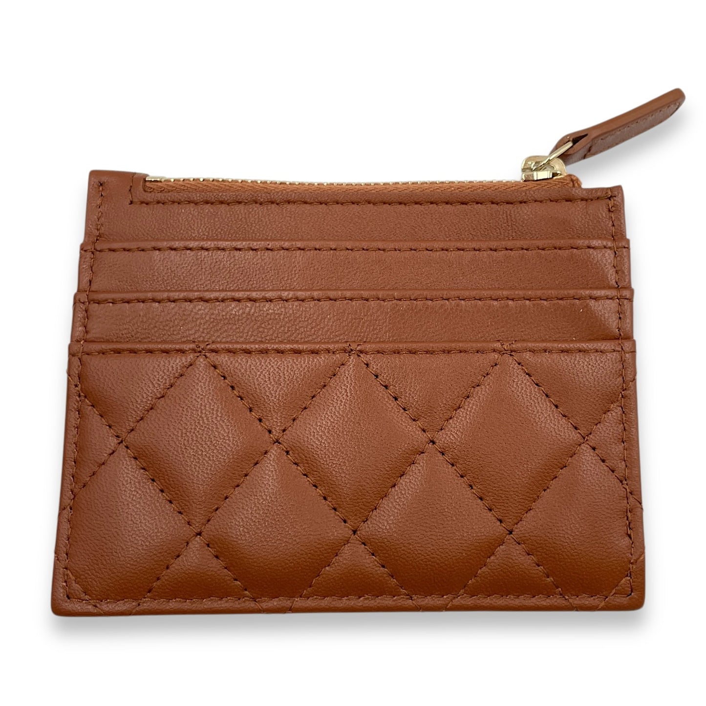 Brown  Holder in Lambskin, Gold hardware