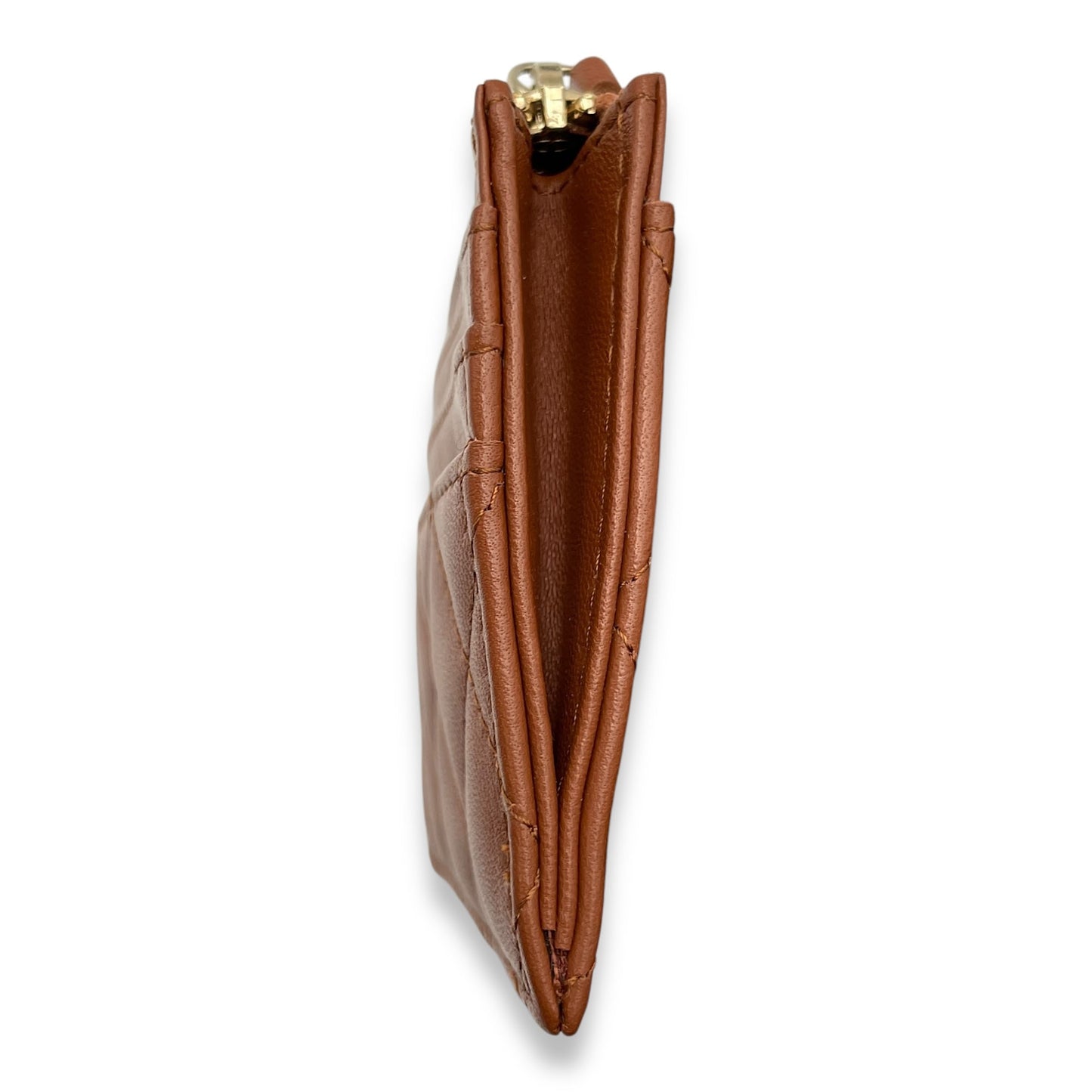 Brown  Holder in Lambskin, Gold hardware