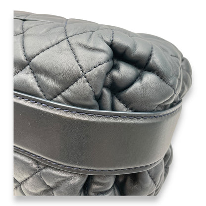 Bubble Grey Shoulder Bag in Calfskin, Silver hardware
