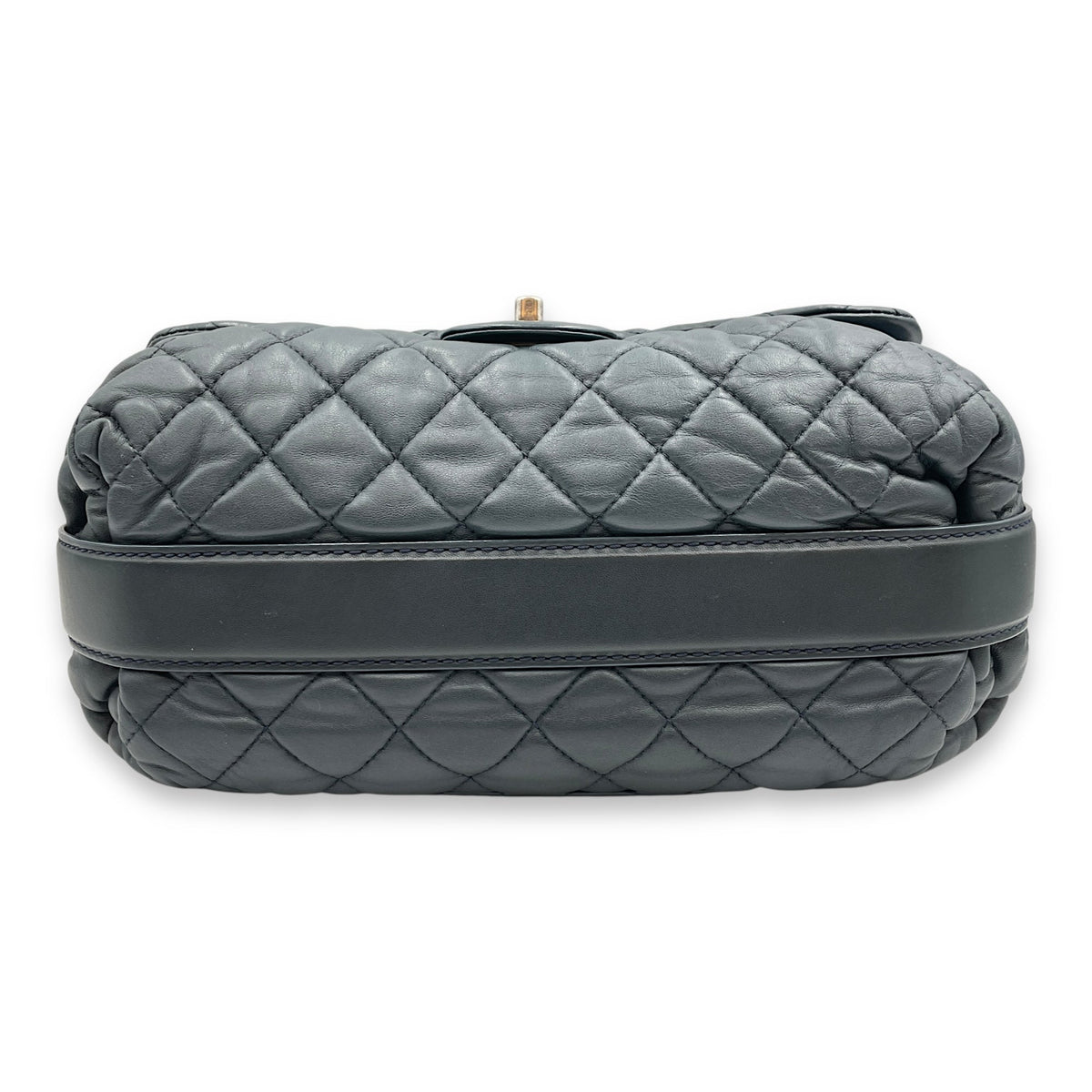 Bubble Grey Shoulder Bag in Calfskin, Silver hardware