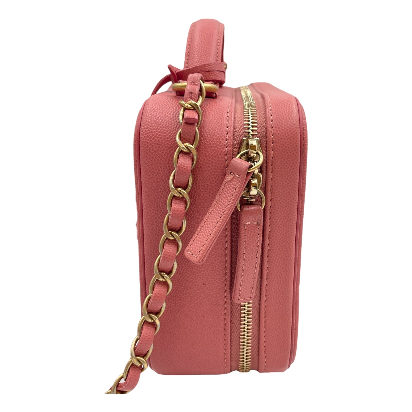 CC Filigree Small Pink Vanity Bag in Caviar Leather, Gold hardware