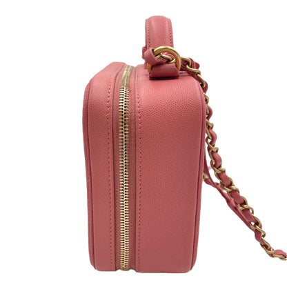 CC Filigree Small Pink Vanity Bag in Caviar Leather, Gold hardware