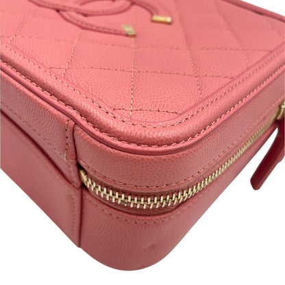 CC Filigree Small Pink Vanity Bag in Caviar Leather, Gold hardware