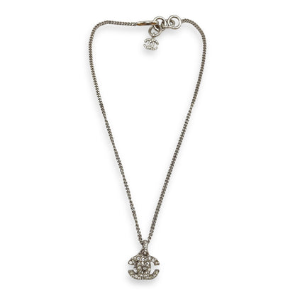 Vintage CC Necklace in Crystals, Silver hardware