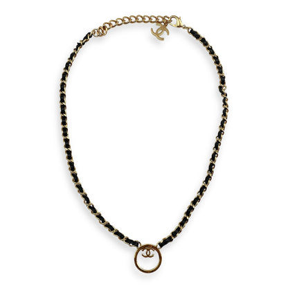CC Leather Chain 46 cm Black Necklace in Lambskin, Gold hardware