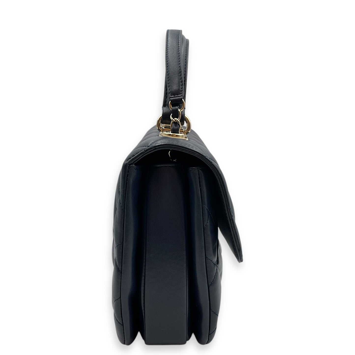 Trendy CC Large Blue Flap Bag in Lambskin, Gold hardware