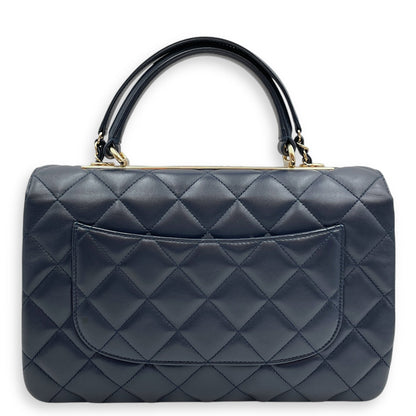Trendy CC Large Blue Flap Bag in Lambskin, Gold hardware