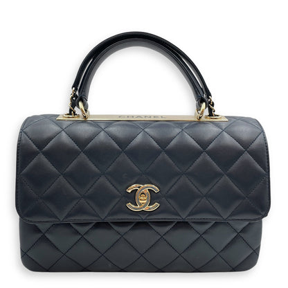 Trendy CC Large Blue Flap Bag in Lambskin, Gold hardware