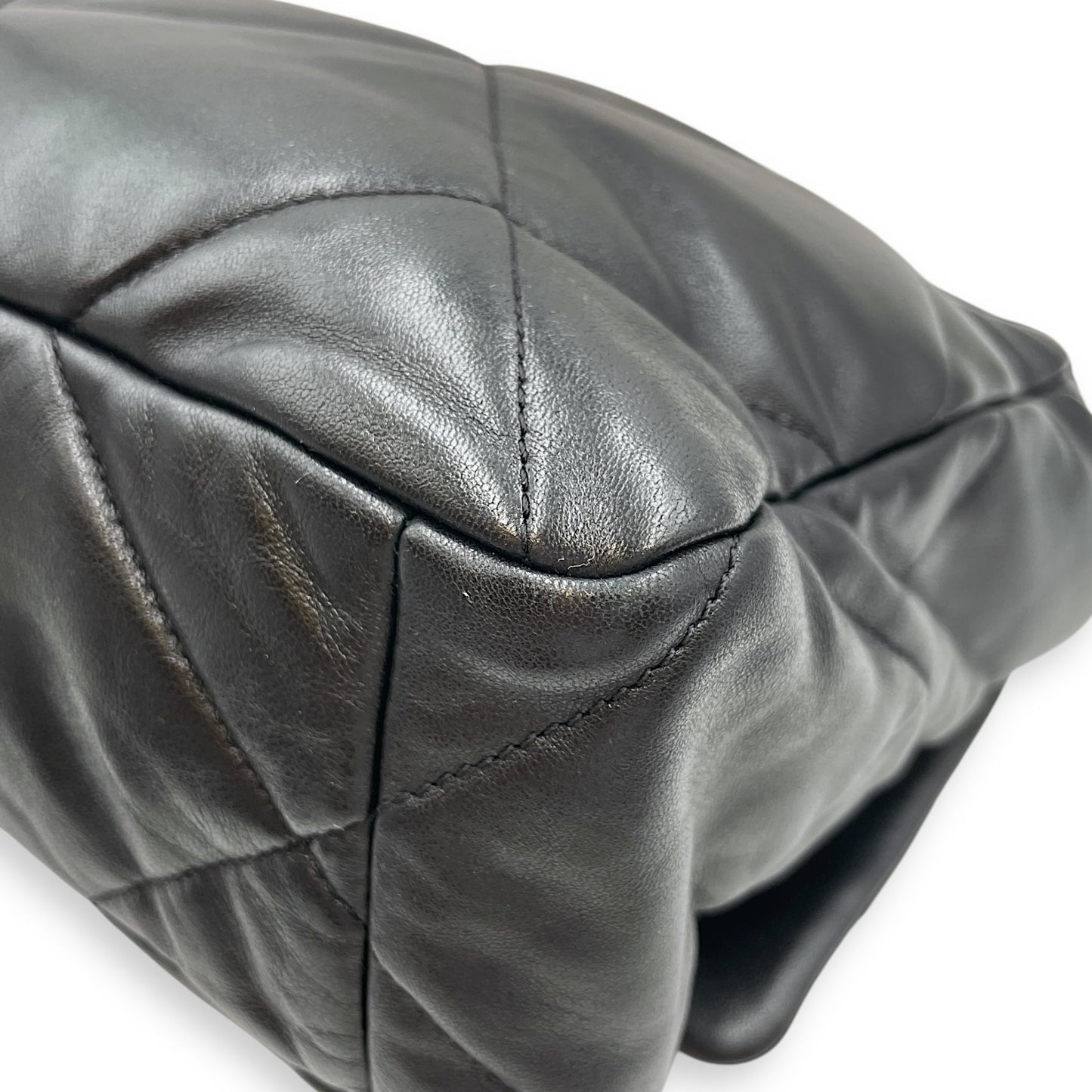 C19 Large Black Shoulder Bag in Lambskin, Tri Tone Hardware hardware