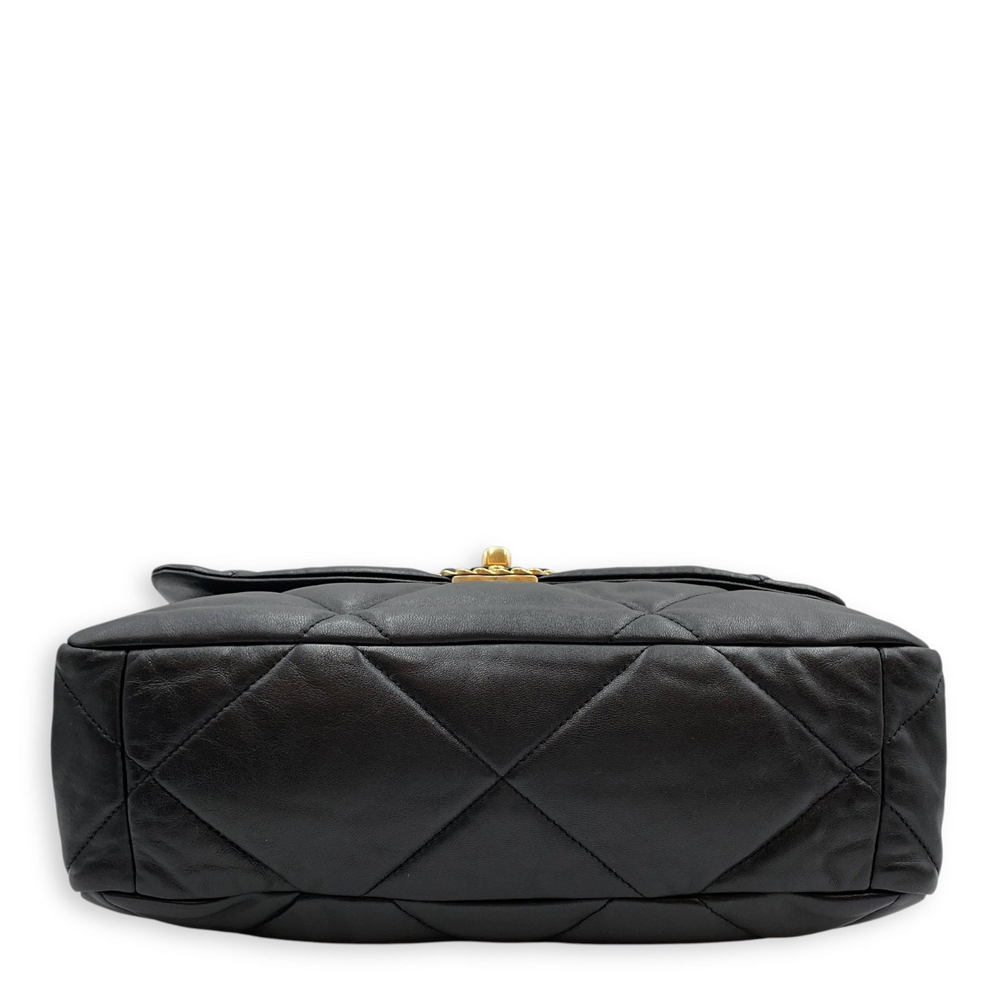 C19 Large Black Shoulder Bag in Lambskin, Tri Tone Hardware hardware