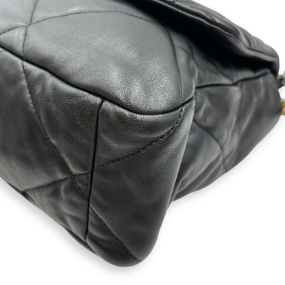 C19 Large Black Shoulder Bag in Lambskin, Tri Tone Hardware hardware