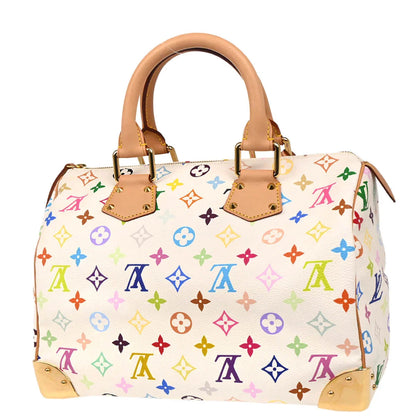 Louis Vuitton 2003 White Monogram Multicolor Speedy 30 Handbag M92643