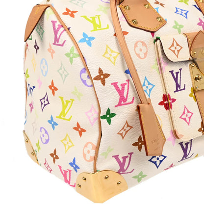 Louis Vuitton 2003 White Monogram Multicolor Speedy 30 Handbag M92643