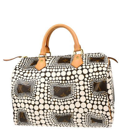 Louis Vuitton Yayoi Kusama 2012 White Monogram Town Speedy 30 Handbag M40690