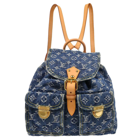 Louis Vuitton 2006 Blue Monogram Denim Sac a Dos GM Backpack M95056