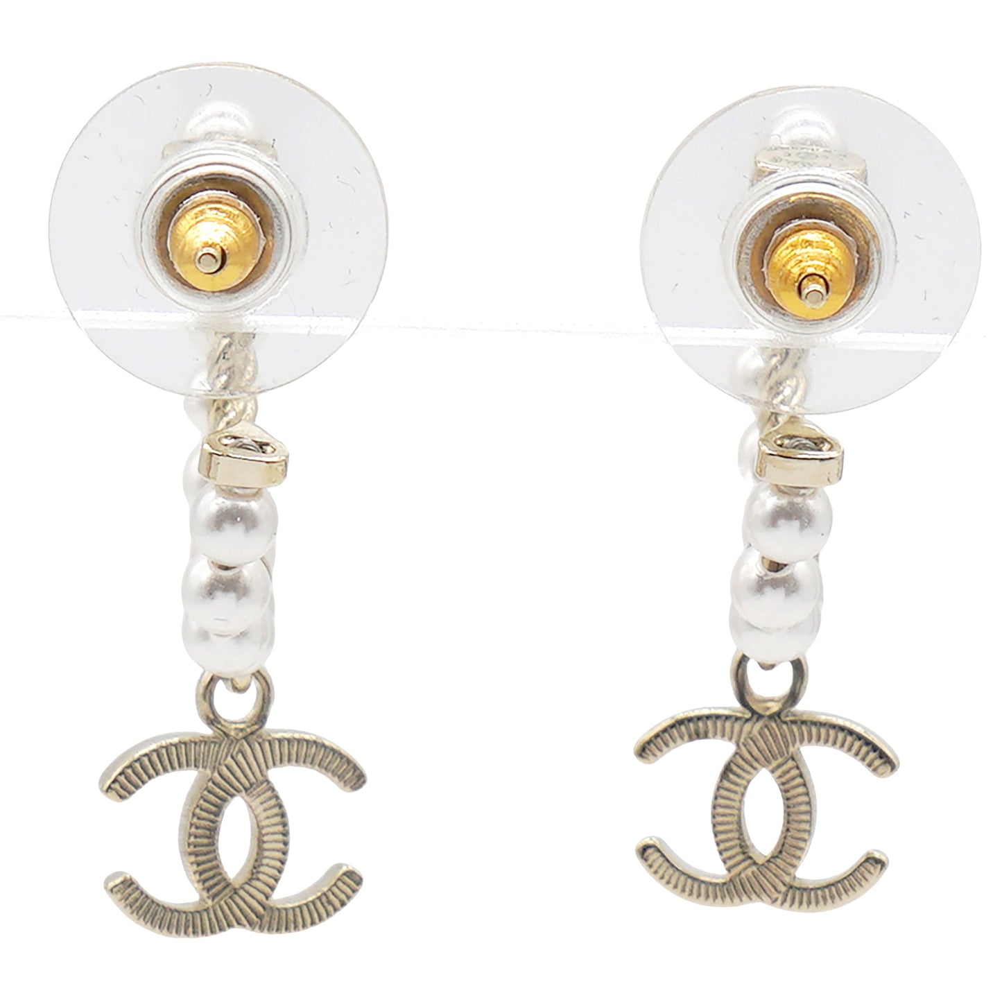 Pearl Charms CC Hoop Earrings