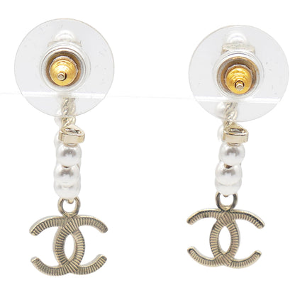 Pearl Charms CC Hoop Earrings