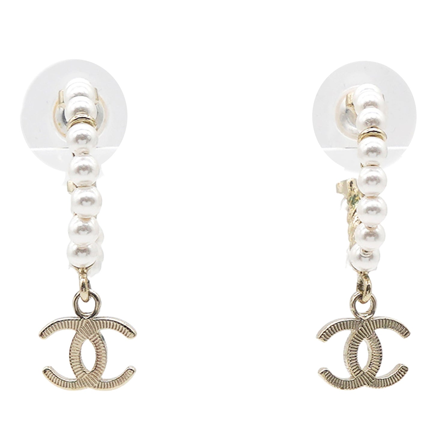 Pearl Charms CC Hoop Earrings