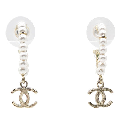 Pearl Charms CC Hoop Earrings