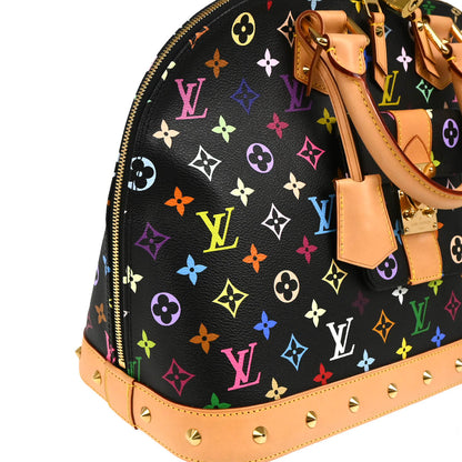 Louis Vuitton 2013 Black Monogram Multicolor Alma GM Handbag M40442