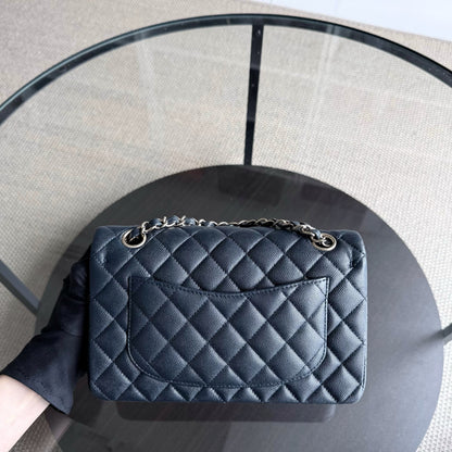 Chanel Classic Flap Small - Caviar Quilted Grained Calfskin Dark Midnight Blue Gold Hardware Series 26