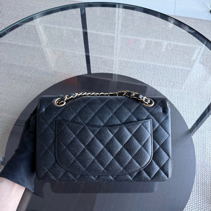 Chanel Classic Flap Small - Caviar 23CM Quilted Grained Calfskin Black Gold Hardware Series 15