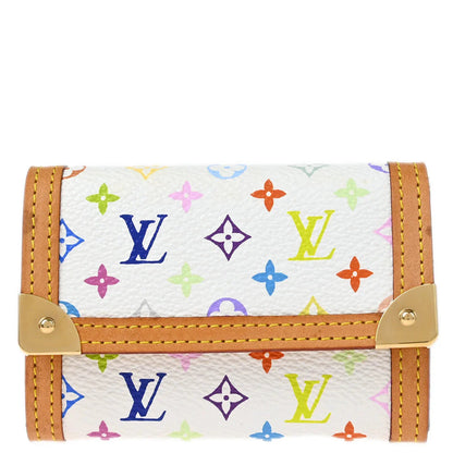 Louis Vuitton 2007 White Multicolor Porte Monnaie Plat Wallet M92657