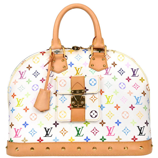 Louis Vuitton White Monogram Multicolor Alma GM Handbag M40441