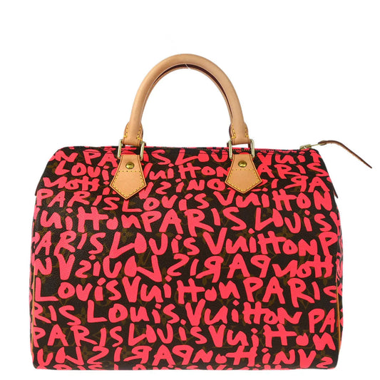 Louis Vuitton 2008 Pink Monogram Graffiti Speedy 30 Handbag M93704
