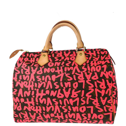 Louis Vuitton 2008 Pink Monogram Graffiti Speedy 30 Handbag M93704