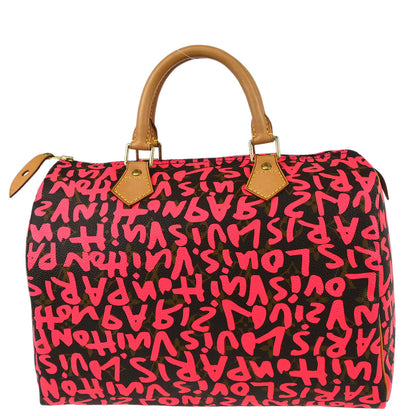 Louis Vuitton 2009 Pink Monogram Graffiti Speedy 30 Handbag M93704