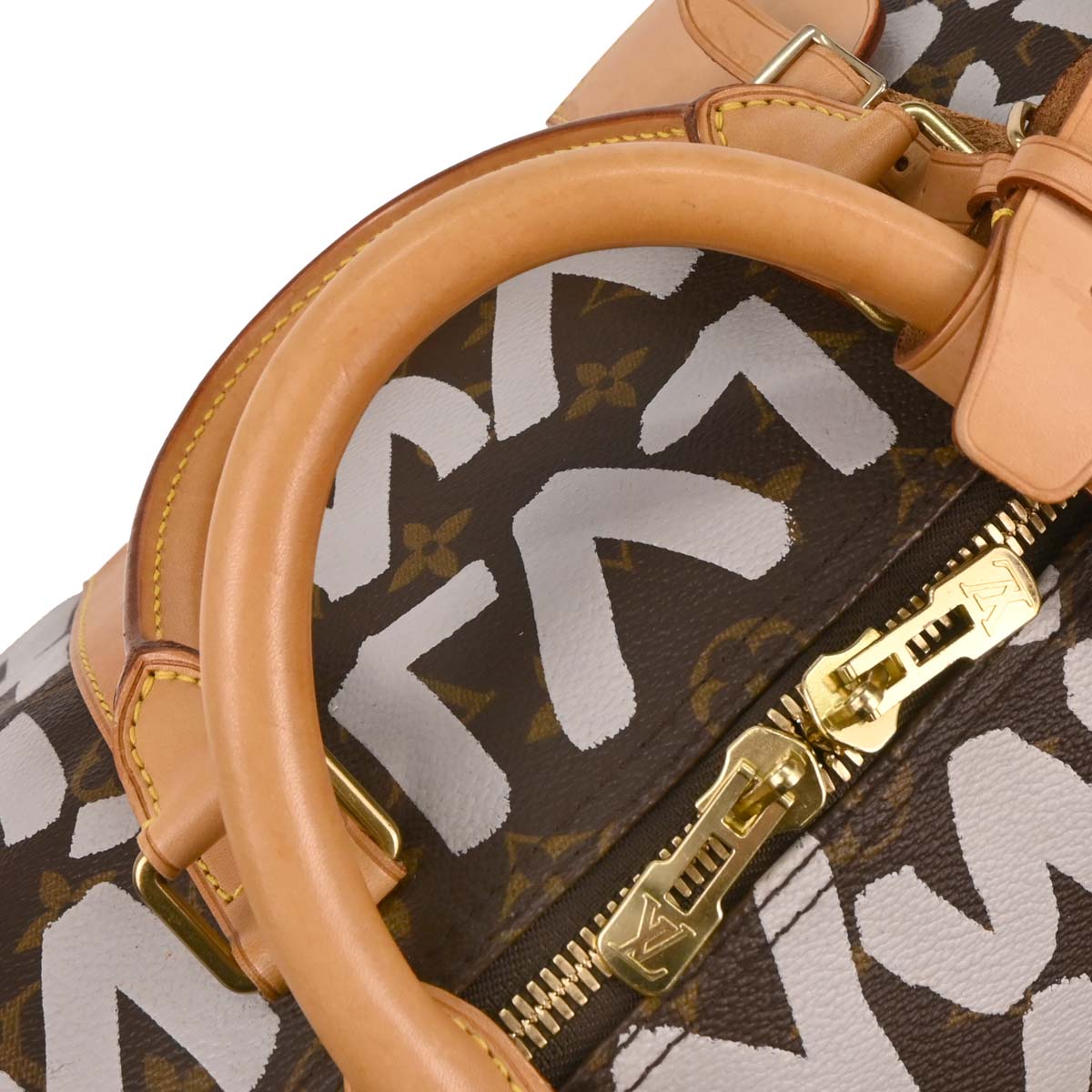 Louis Vuitton 2001 White Monogram Graffiti Keepall 50 Duffle Bag M92197