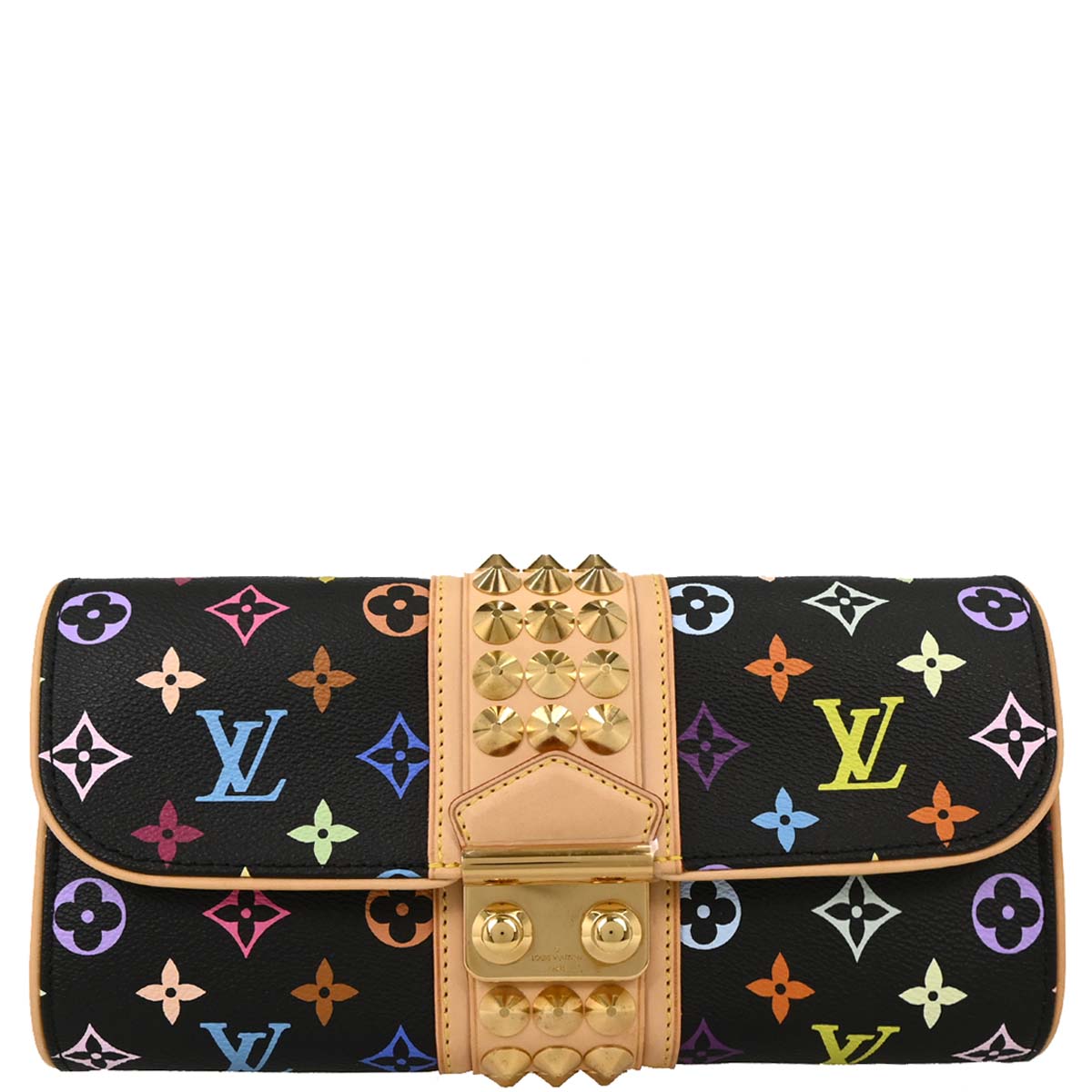 Louis Vuitton 2009 Black Monogram Multicolor Pochette Courtney M45640