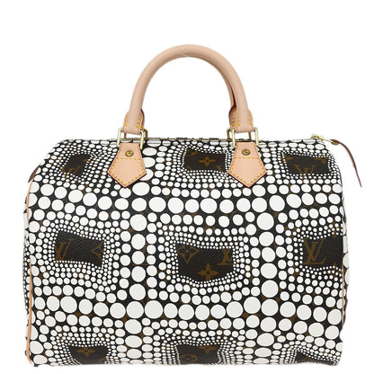 Louis Vuitton Yayoi Kusama White Monogram Town Speedy 30 Handbag M40690