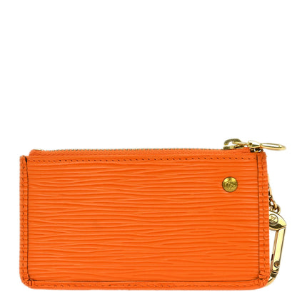 Louis Vuitton Orange Epi Pochette Cles Coin Purse M6380H