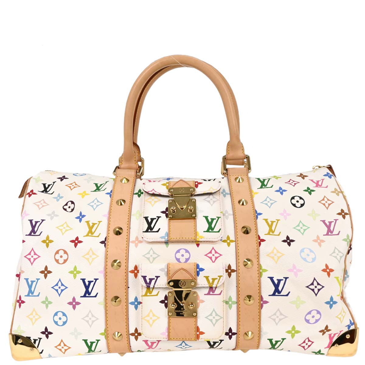 Louis Vuitton White Monogram Multicolor Keepall 45 Handbag M92641