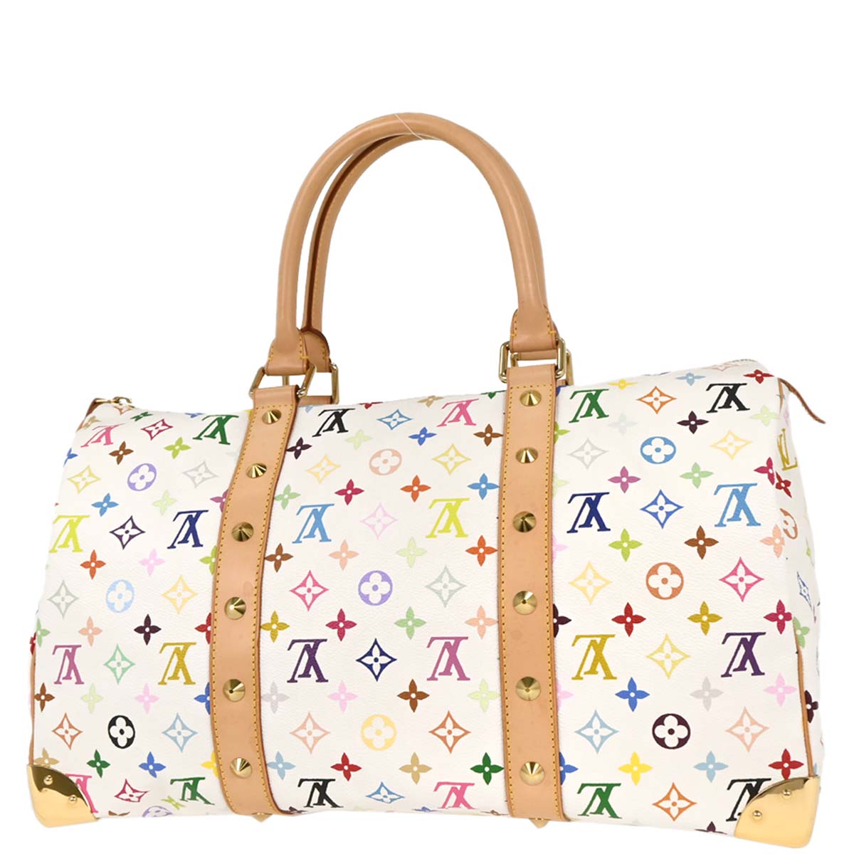 Louis Vuitton White Monogram Multicolor Keepall 45 Handbag M92641
