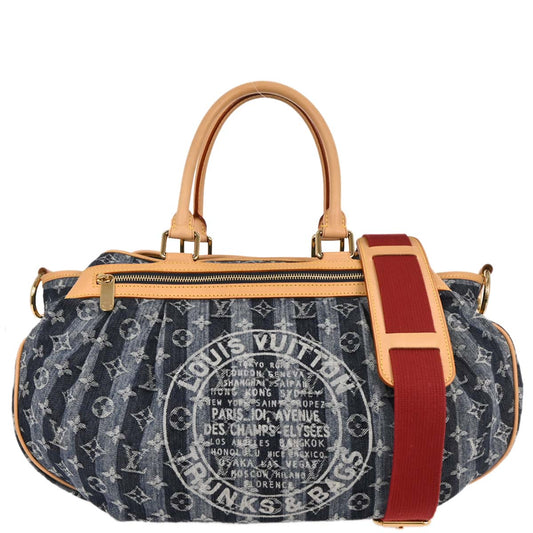 Louis Vuitton Blue Monogram Denim Cabas Raye GM 2way Shoulder Tote M95336
