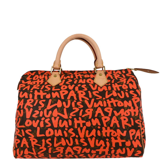 Louis Vuitton Orange Monogram Graffiti Speedy 30 Handbag M93705