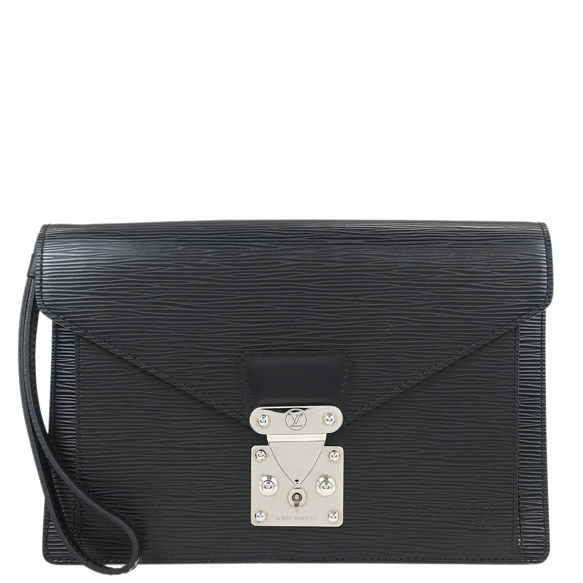 Louis Vuitton 2012 Black Epi Pochette Sellier Dragonne Clutch M52762