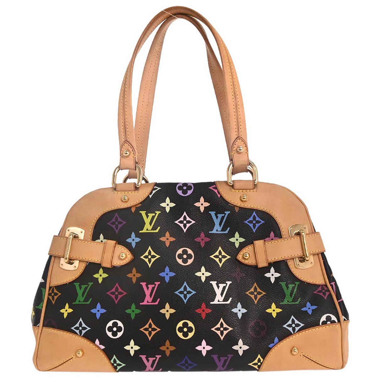 Louis Vuitton 2010 Black Monogram Multicolor Claudia Handbag M40194