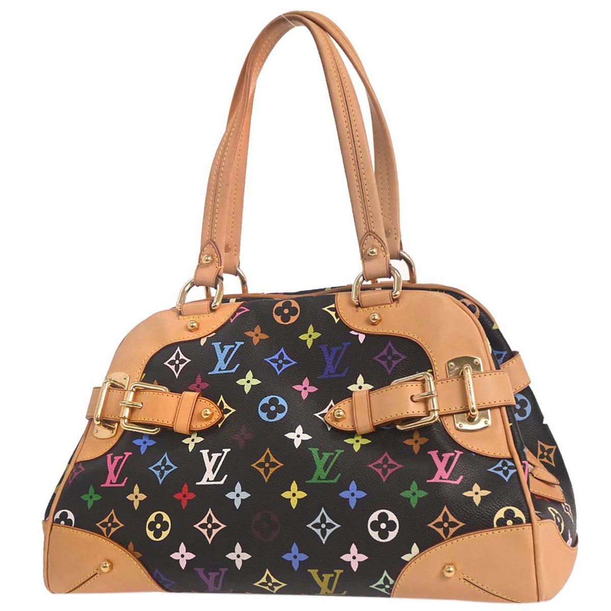 Louis Vuitton 2010 Black Monogram Multicolor Claudia Handbag M40194