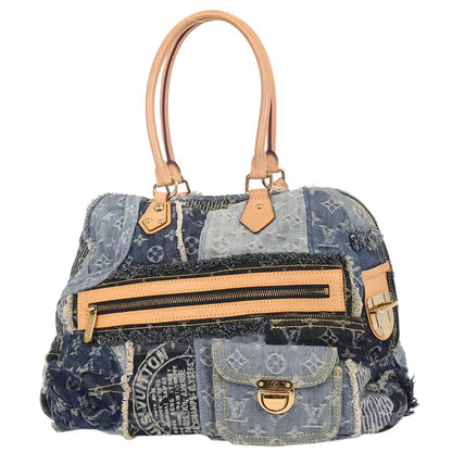 Louis Vuitton 2007 Blue Monogram Denim Patchwork Bowly Handbag M95376