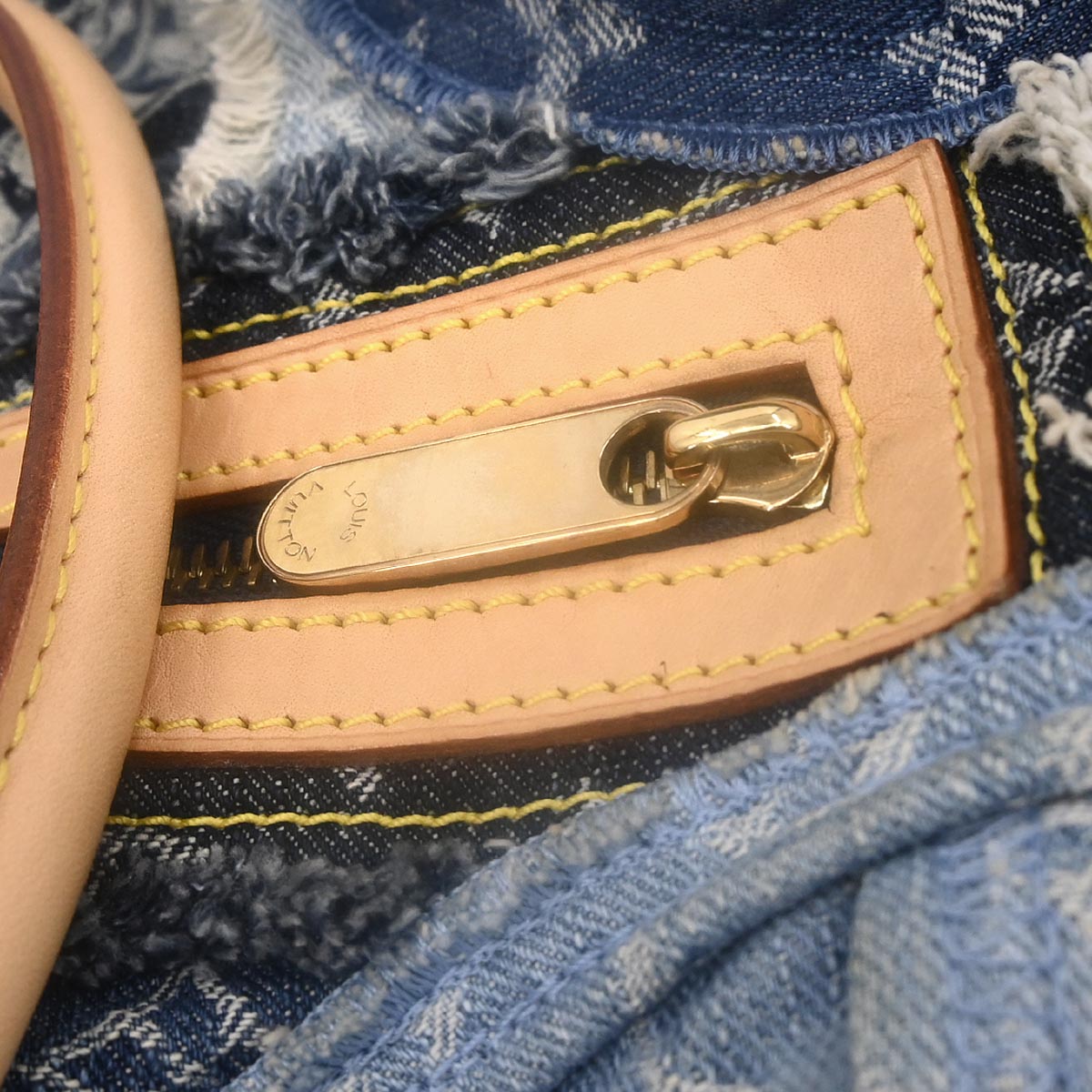Louis Vuitton 2007 Blue Monogram Denim Patchwork Bowly Handbag M95376