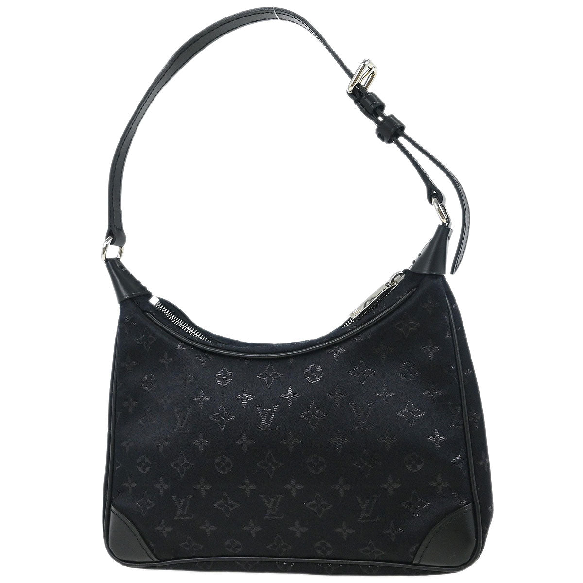Louis Vuitton 2001 Black Monogram Satin Little Boulogne Handbag M92142