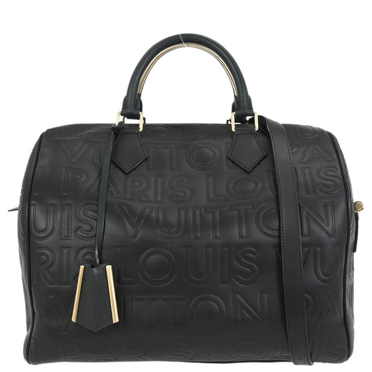 Louis Vuitton 2008 Black Leather Paris Pool Speedy Cube M95816