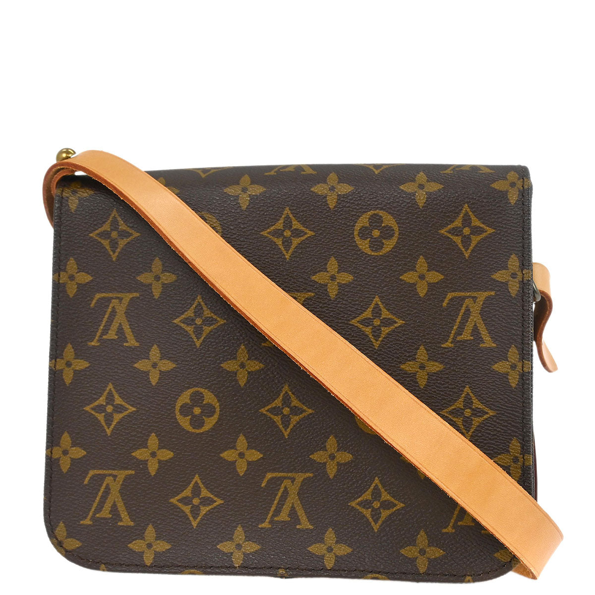 Louis Vuitton 1990 Monogram Cartouchiere MM Shoulder Bag M51253