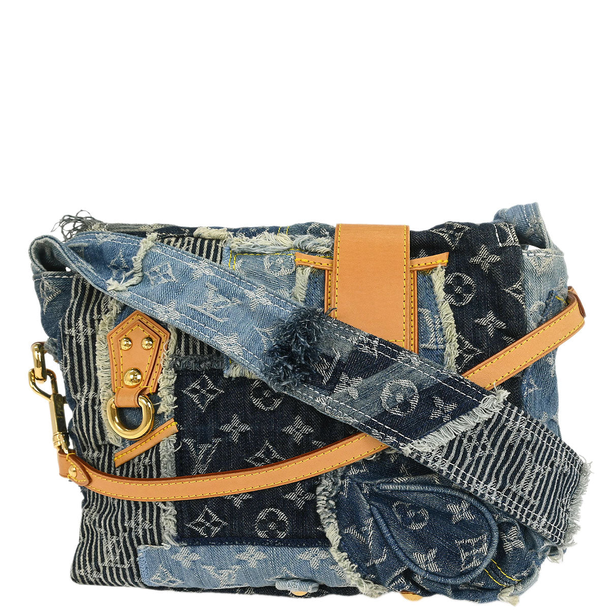 Louis Vuitton 2007 Monogram Denim Patchwork Postie 2way Handbag M95374