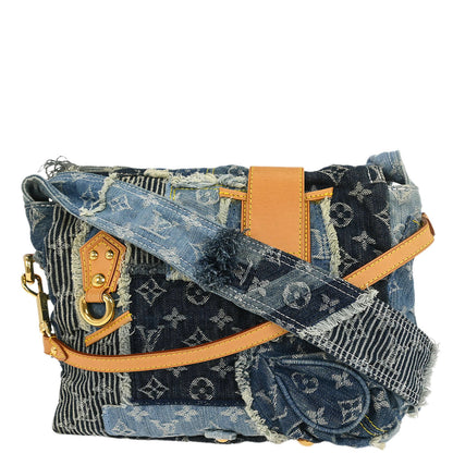 Louis Vuitton 2007 Monogram Denim Patchwork Postie 2way Handbag M95374