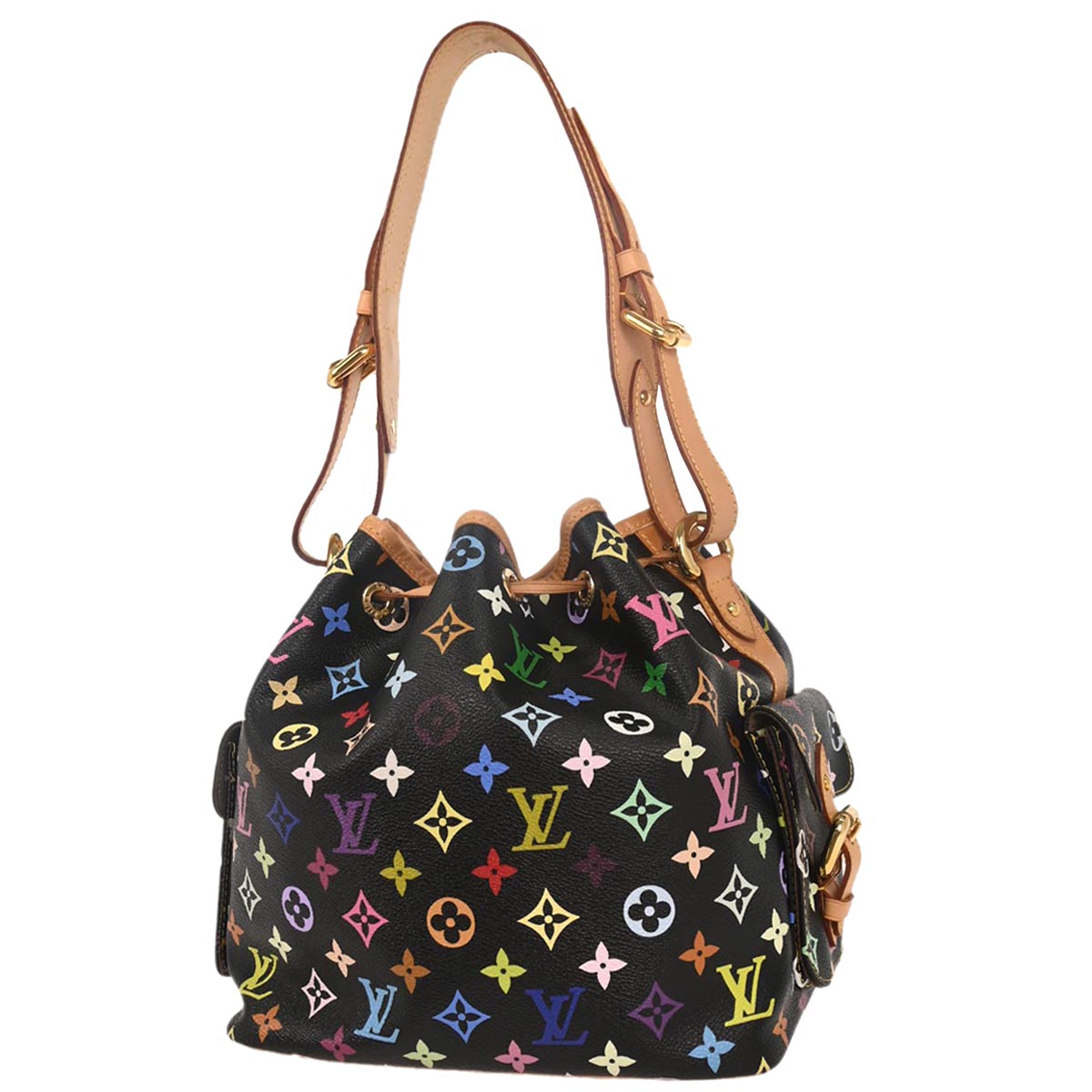 Louis Vuitton 2009 Black Monogram Multicolor Petite Noe Handbag M42230